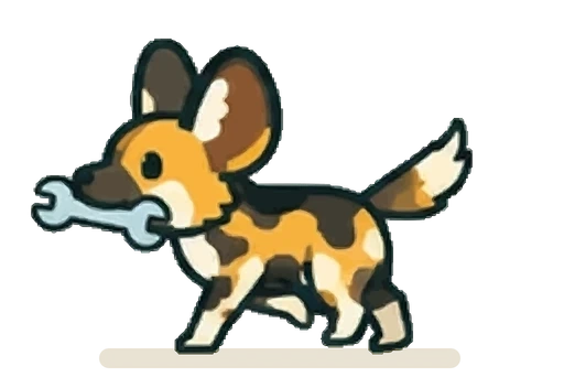 Patch, walking left, the Space Works mascot
