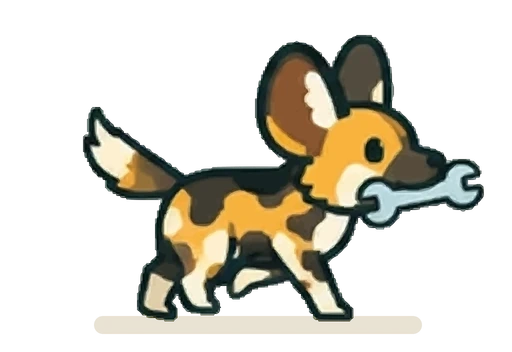 Patch, walk cycle, the Space Works mascot