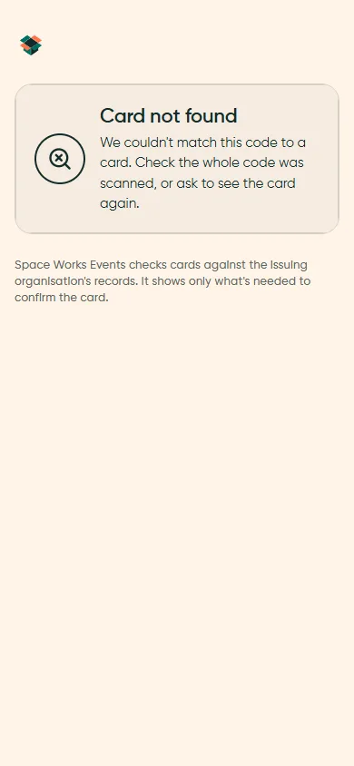 Member card check with no match, phone